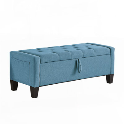 Ottoman with Storage, Storage Ottoman Bench with Safety Hinge 350 lbs Weight