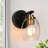Modern Black Brass 1-Light Armed Sconce