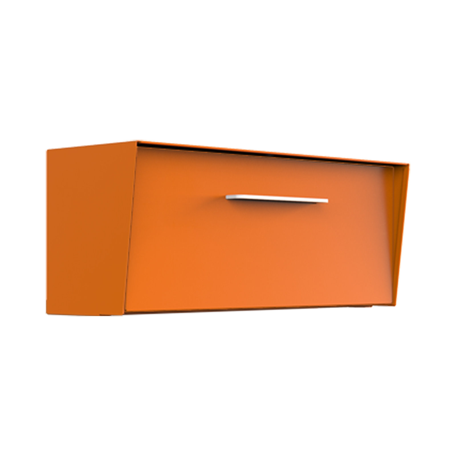 Mid-Century Modern ANGLED Wall Mounted Mailbox, Pumpkin