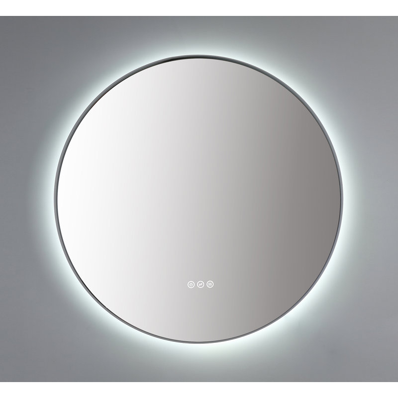 Shell LED Mirror, White, 29.52" x 29.52", Round