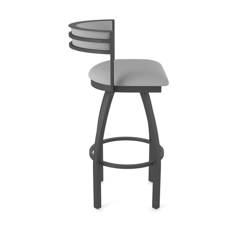 Tabouret Artémis, Tabouret de bar (siège d'une hauteur de 30 po), Étain, Vinyle - gris Folkstone Canter