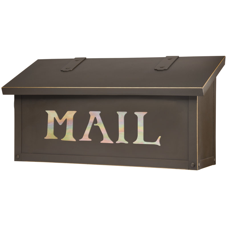 Classic Brass Wall Mounted Mailbox, Architectural Bronze, Gold Iridescent