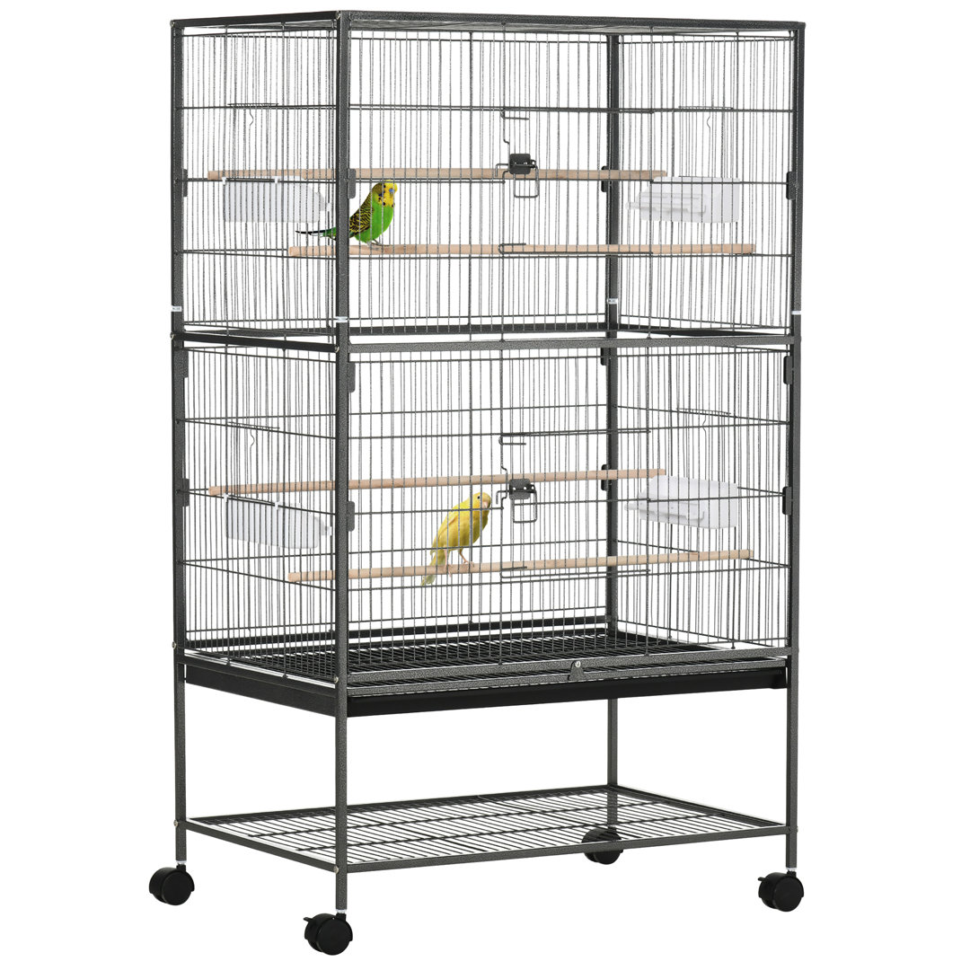 132cm Steel Flat Top Floor Bird Cage with Wheels