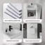 Meuble-lavabo flottant 20 po avec lavabo, porte à fermeture en douceur, lavabo en céramique, contreplaqué, blanc