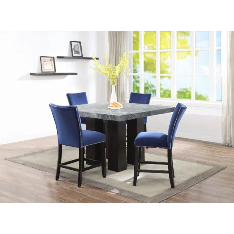 Anxhela Dining Set, 5 Pieces: Table, 4 Chairs