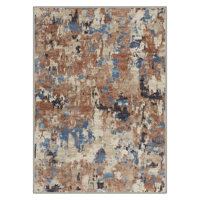 Tapis d'intérieur bleu / beige / brun Aura