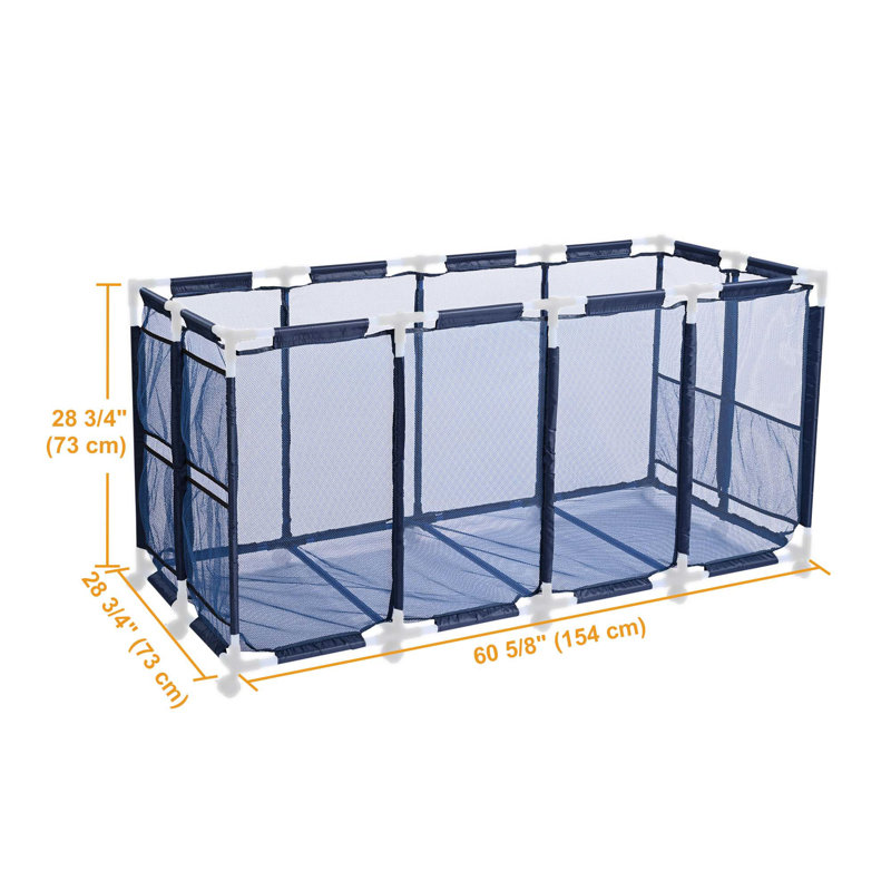 Housse de remplacement en filet pour chariot de rangement pour piscine Rolling Mesh, H 28,7 po x l 28,7 po x P 60,6 po, Bleu