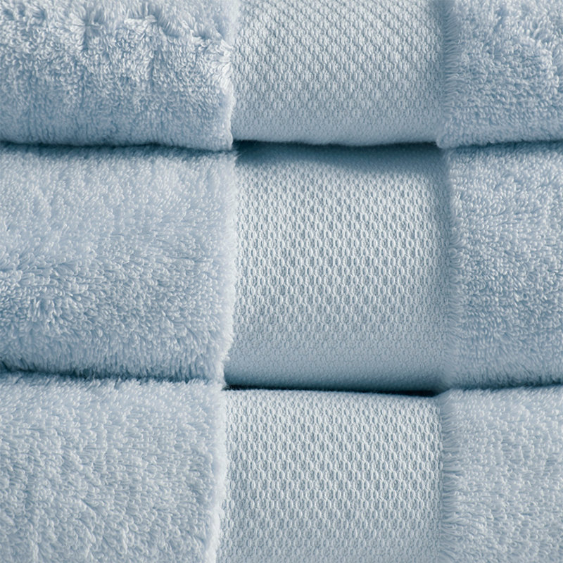 Cotton 6 Piece Bath Towel Set, Light Blue