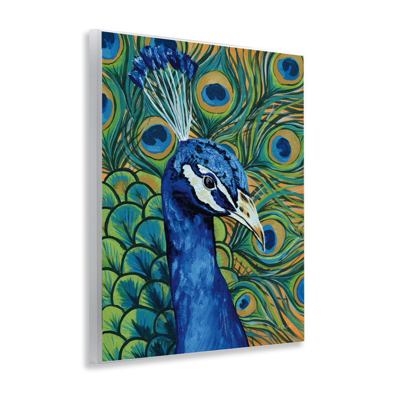 "Bold Peacock Feathers", art mural sur plaque par Yvette St. Amant
