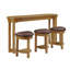Ensemble de table de bar 4 pièces avec 3 tabourets de bar rembourrés en polyuréthane, table de petit-déjeuner avec 3 tabourets rembourrés-1767482696