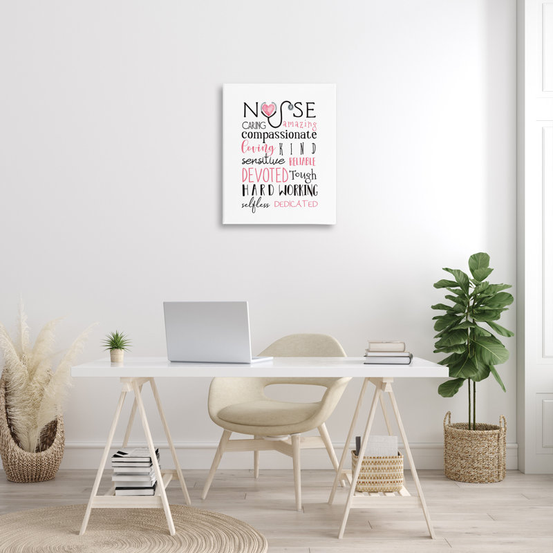 «Nurse Inspirational» par Elizabeth Tyndall - impression d'art textuel, H 30 po x l 24 po