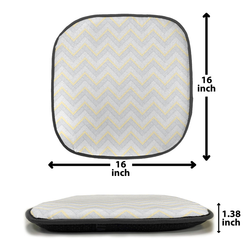 Outdoor 1.38'' Dining Chair Seat Cushion, Yellow/Orange/Cream