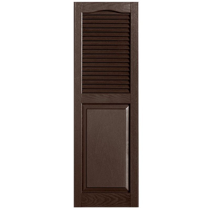 Paire de volets avec plateau à combinaison Cathedral, 12 po, 60 po, Brun
