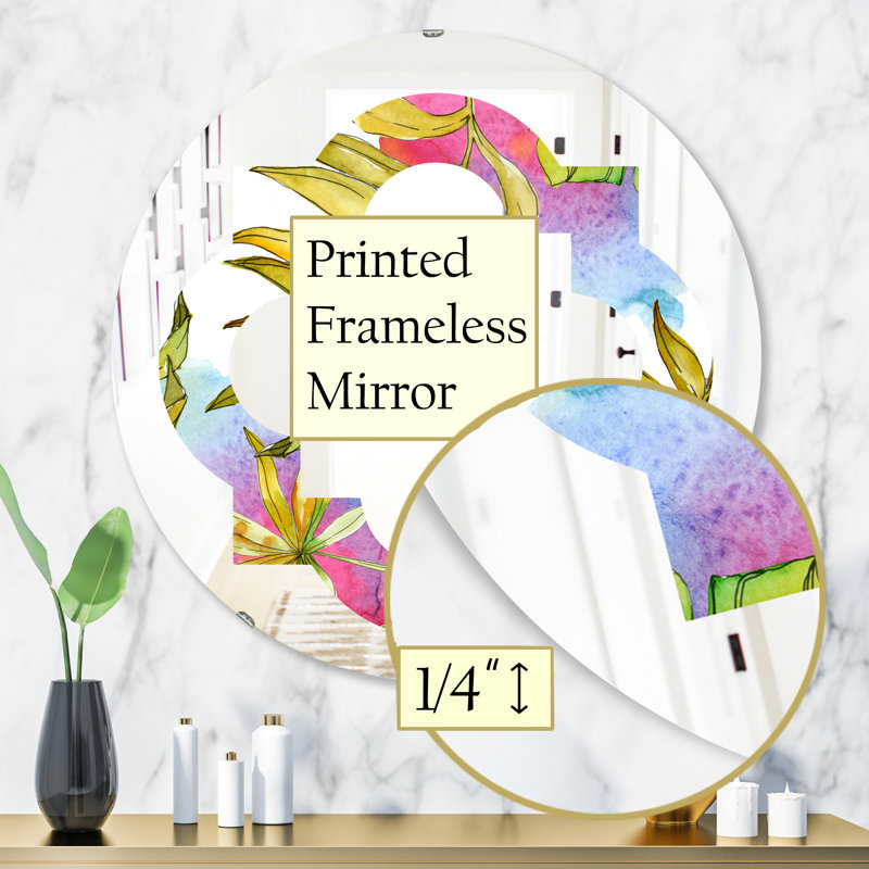 Miroir mural Quatrefoil Foliage IV Coastal, H 31,5 po x l po