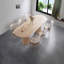Table de salle à manger ovale en bois massif Burlywood-150439910