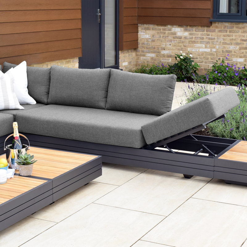 Parker Luxury Large Outdoor Corner Group Set in Grey