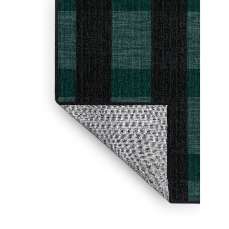 Tapis damier noir lavable à la machine, Rectangle 2 pi x 3 pi