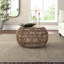 Curry Rattan Drum Coffee Table