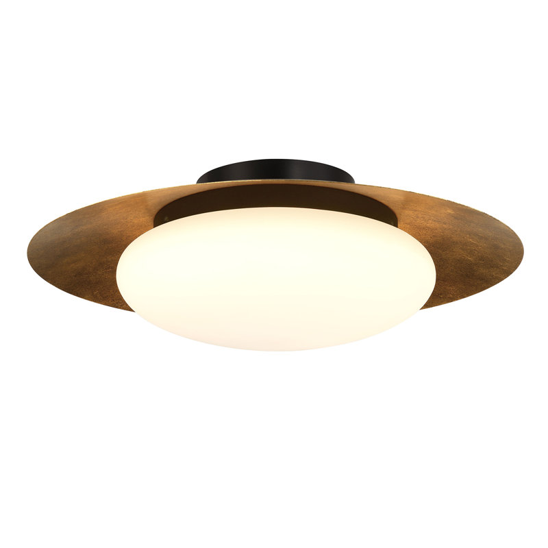 Plafonnier encastré en verre Haines, H 6 po x l 18 po x P 18 po