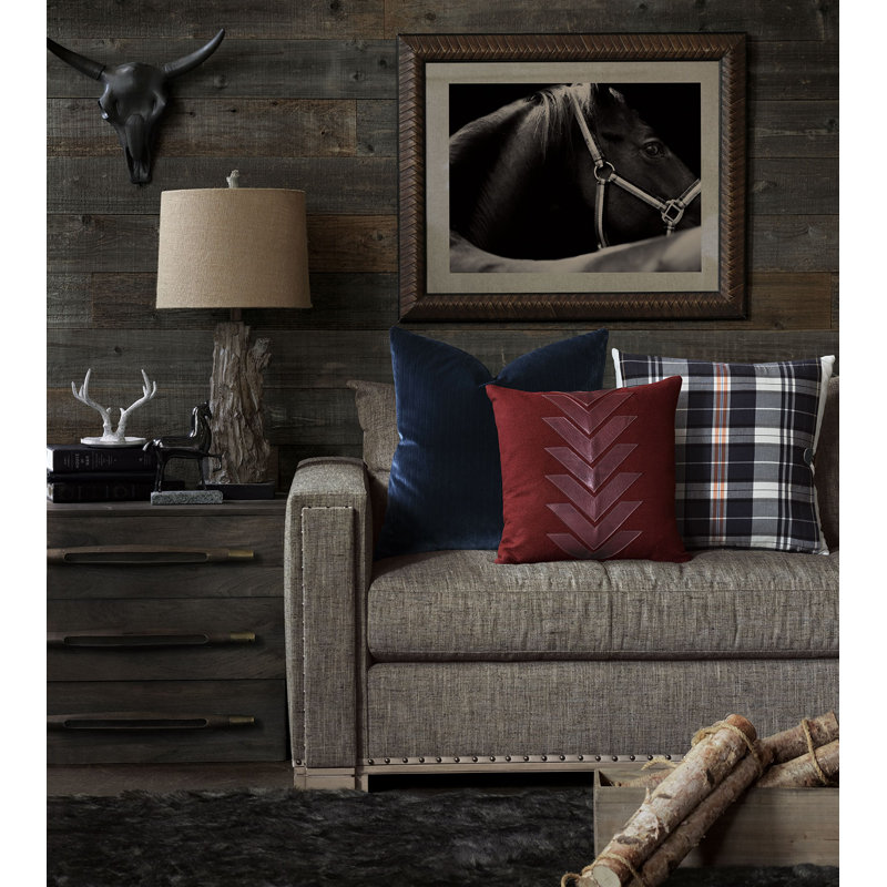 Uma Cotton/Polyester Blend Velvet Reversible Throw Pillow, 22"H x 22"W x 5"D, Indigo