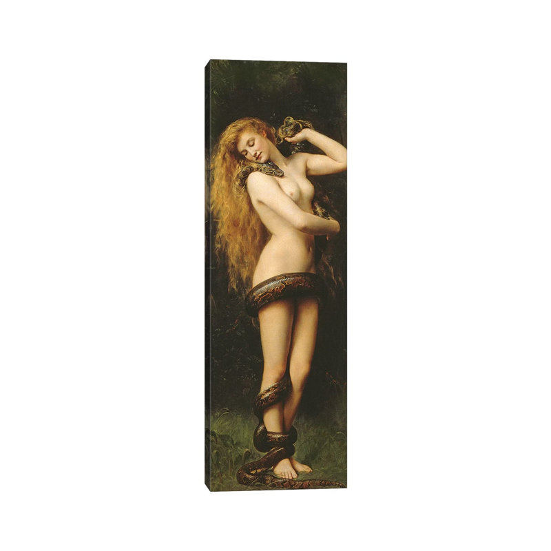 Lilith by John Collier - Wrapped Canvas Panoramic Painting, 30.48 cm H x 91.44 cm W x 1.91 cm D