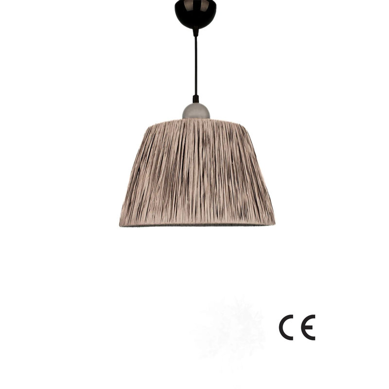 Luminaire de lustre ajustable gris, corps en plastique, diamètre de 11,8 po x 9,8 po | Rafia, culot E27 de 40 W maximum, hauteur 9,8 à 21,7 pouces | Design moderne, parfait pour le salon et la salle à manger, éclairage élégant et fonctionnel
