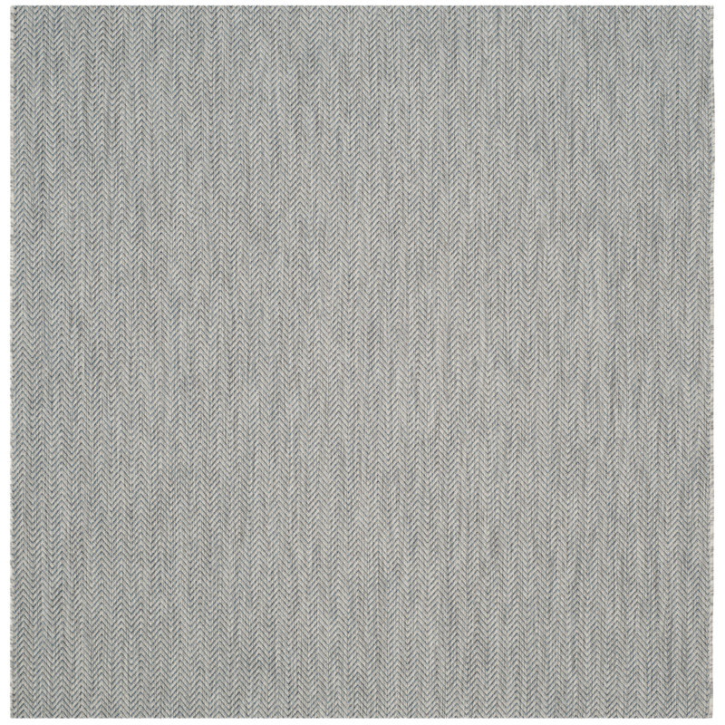 Autianna Grey/Navy Indoor/Outdoor Rug, Square 122 cm