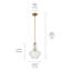 Suspension Kichler Everly en laiton naturel de 38,7 cm (15,25 po) à une lumière avec abat-jour transparent en forme de larme-1254475800-1254441226-1215380878