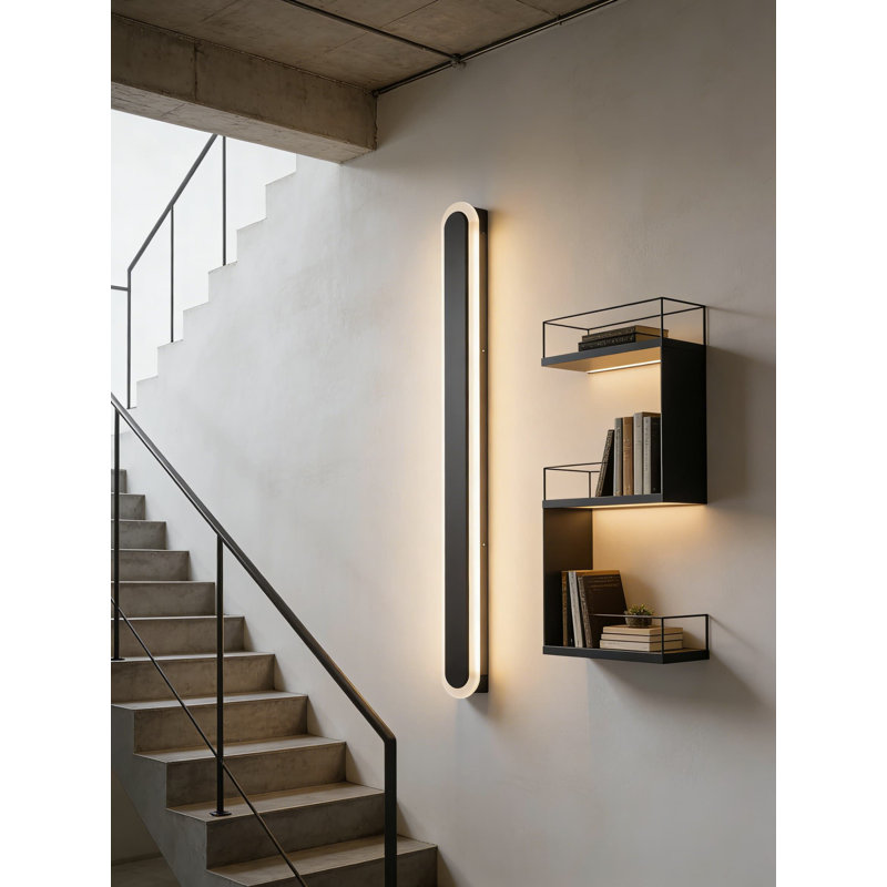 Upgraded 47.2 Inch Modern Outdoor Wall Light, Dimmable LED Linear Exterior Sconce With 3 CCT, IP65 Waterproof, Oval Design For Garage, Porch, And Entryway (2 Pack)