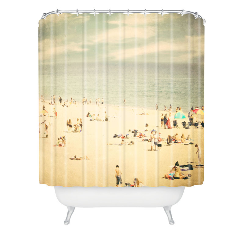 Rideau de douche à plage simple rétro