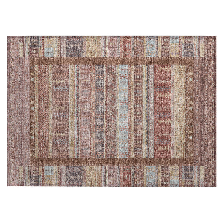 Machine Washable Indoor/Outdoor Meredith ACN2160 Striped Rug