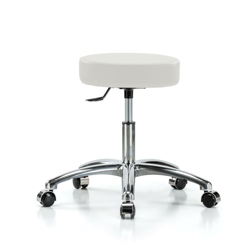 Tabouret pivotant à levier unique Manlius PERCH Chrome | Hauteur du bureau: 18 à 23 po, H 23 po x l 24 po x P 24 po