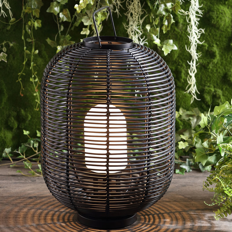 Lanterne d’extérieur noire ovale tissée Kandella