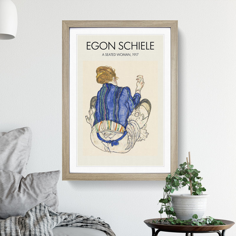 Seated Woman Vol.2 by Egon Schiele - Picture Frame Graphic Art, 48cm H x 36cm W x 2cm D