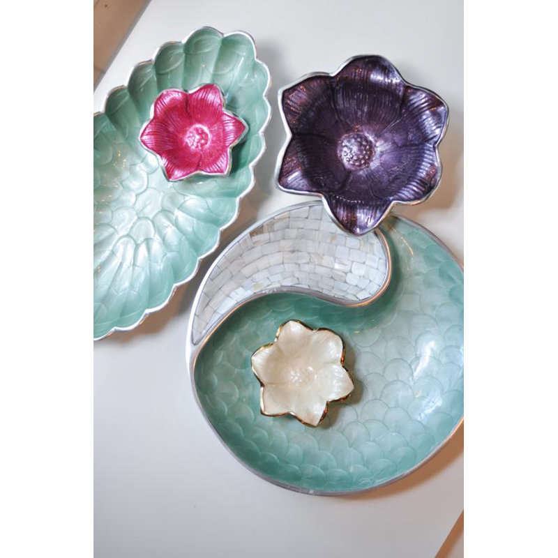 Peony Serving Bowl, Platinum