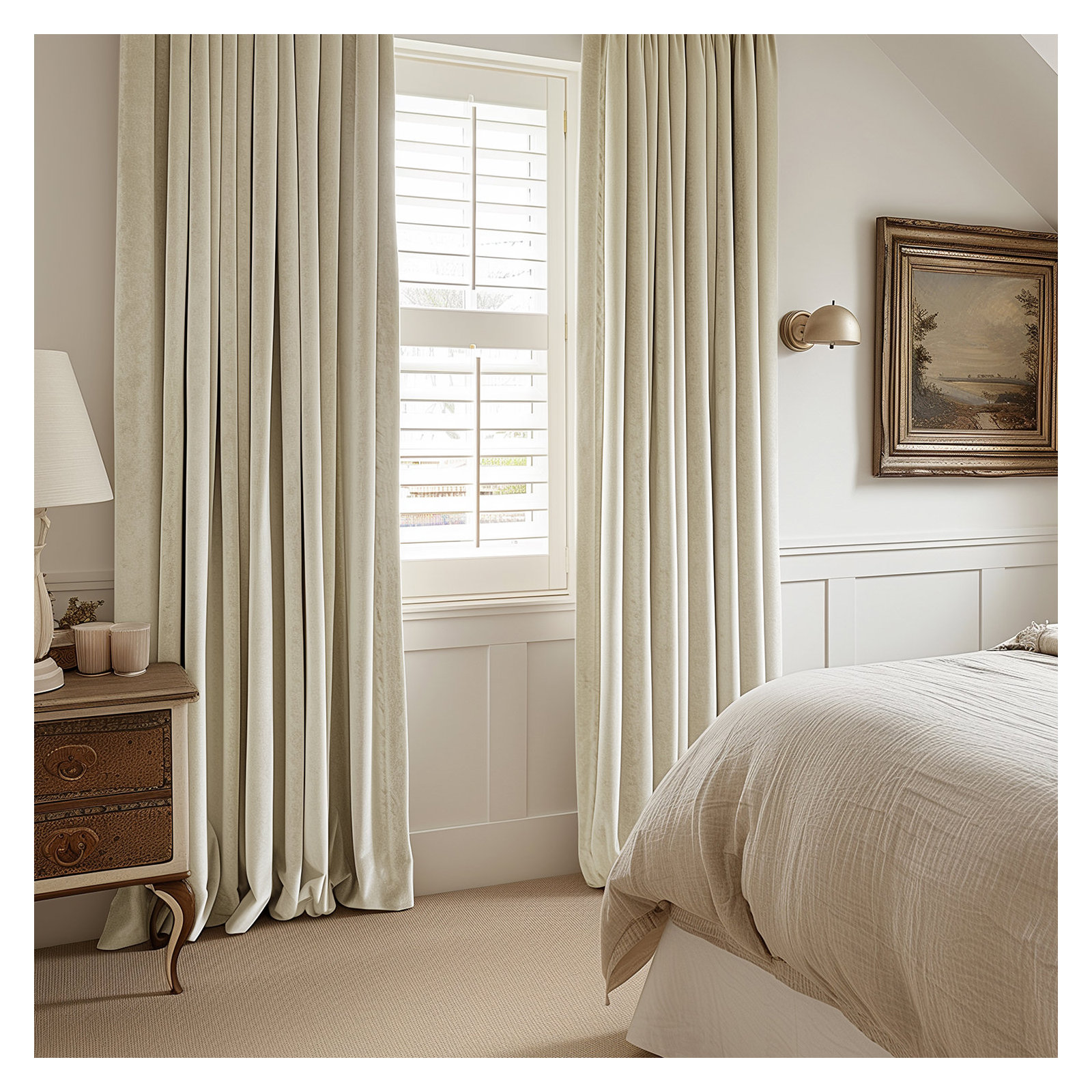 Matra Plush Velvet Curtains for Bedroom - Room Darkening Curtains for Living Room Window Single Panel, 50" W x 120" L