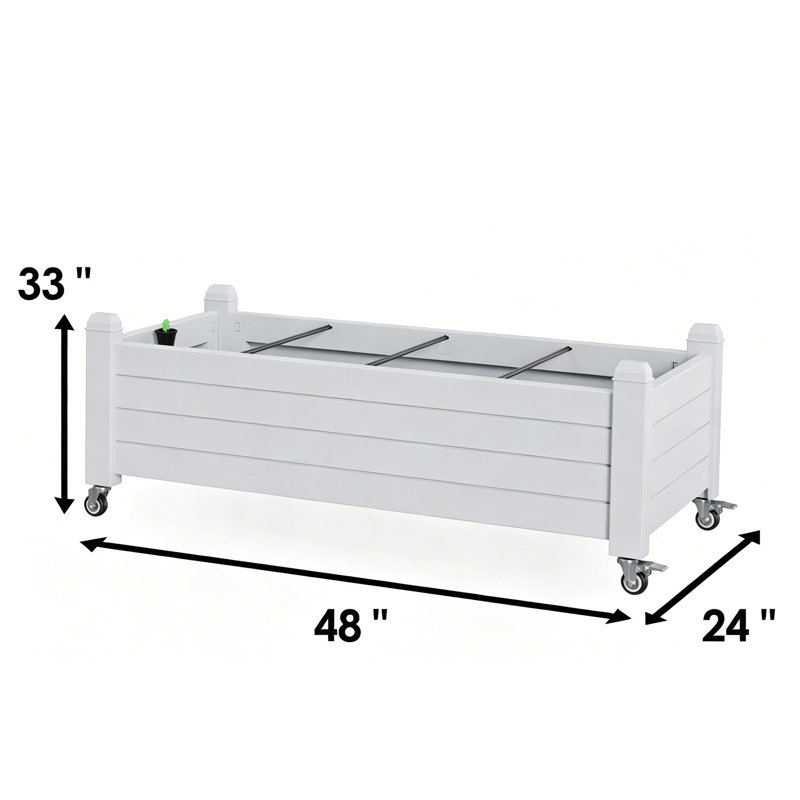 Boîte à fleurs surélevée en résine pour jardin de 21 gallons avec réservoir d'eau intégré, boîte à fleurs extérieure résistante aux intempéries