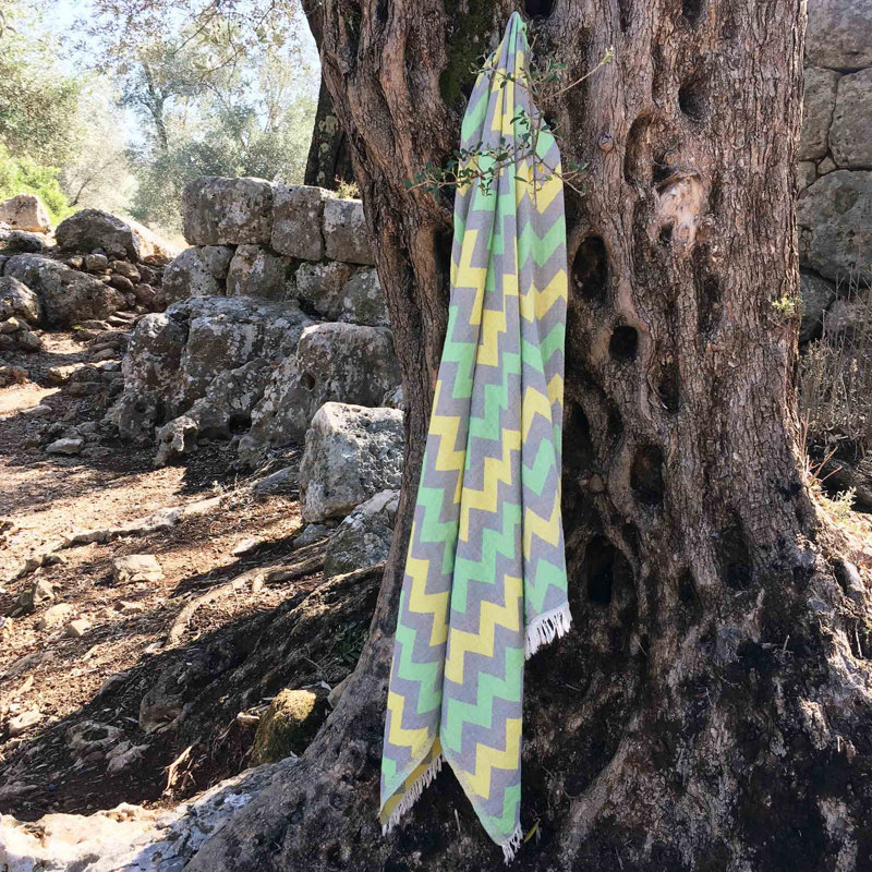 Serviette de plage 100% coton fouta, vert, 35,4 x 67,0 pouces | Hautement absorbant, doux et léger à 7,6 oz / verge carrée | Lavable à la machine, parfait pour la plage, la piscine et le spa | Serviette de qualité supérieure pour un confort ultime