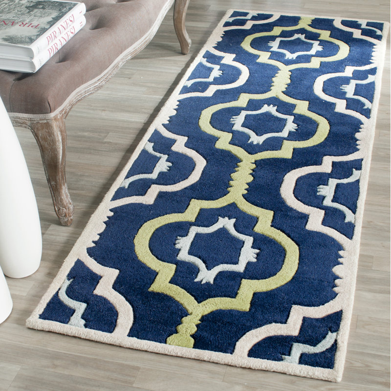 Hulcott Geometric Wool Hand Woven Area Rug, Runner 69 x 213 cm