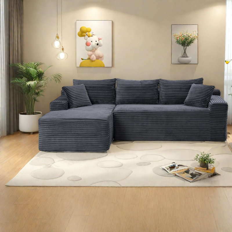 Canapé modulaire en velours côtelé 106,3 pouces Compression Cloud