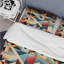 Ensemble de housse de couette en microfibre bleu et orange Geo Haze II-1206351725