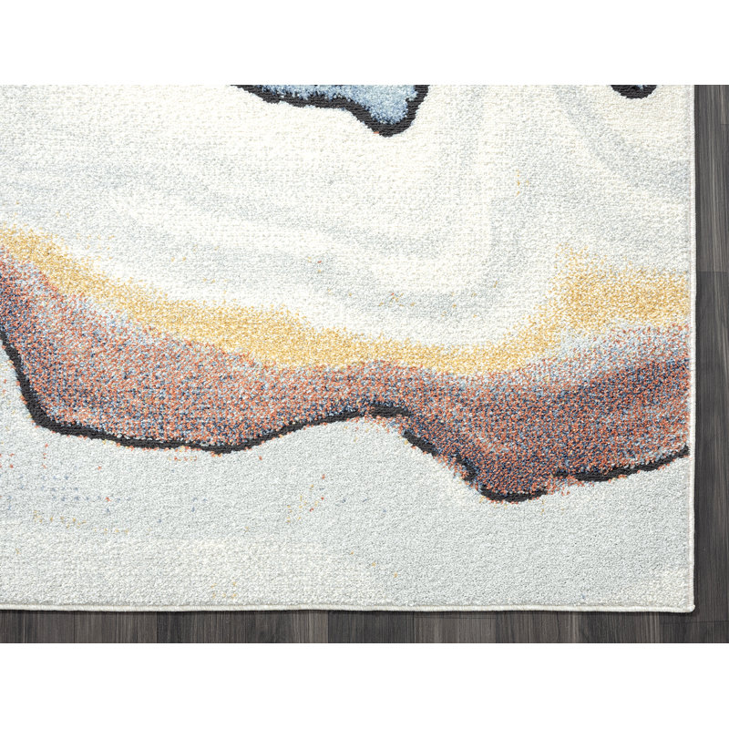 Nedyu Abstract Indoor Rug, Rectangle 4' x 6'