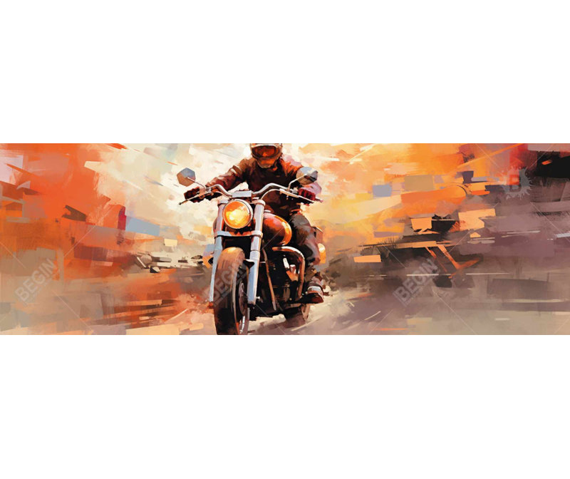 Acceleration - Illustrative Orange Framed Canvas