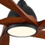 Ventilateur de plafond 52 po à 5 pales en bois massif de style transitionnel avec lumière DEL et télécommande-1126950960