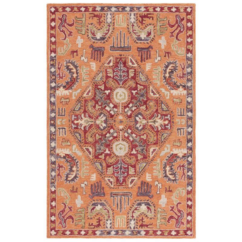 Tapis marocain en laine touffeté à la main, Rectangle 5 pi x 8 pi