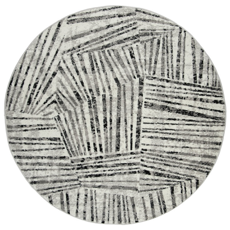 Cosner Skyler Performance Geometric Rug, Round 6'7"