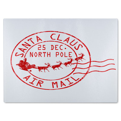 Santa Claus Air Mail Dining Glass Chopping Board