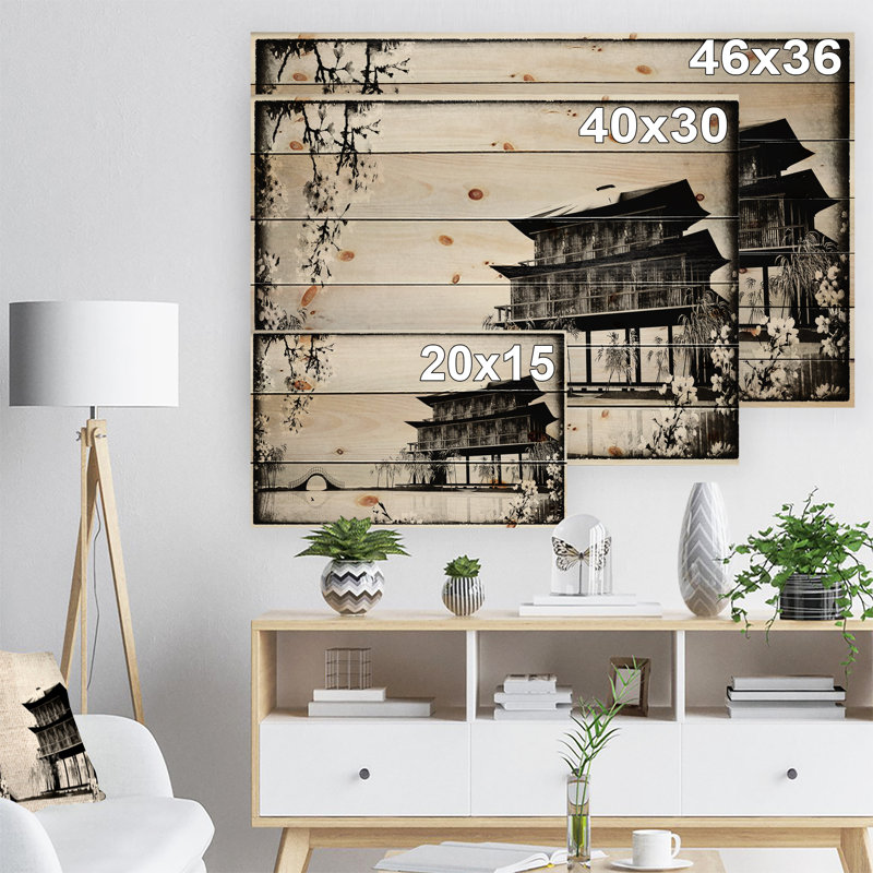 «Chinese Ink Paint», impression, H 15 po x l 20 po x P 1 po, Bois
