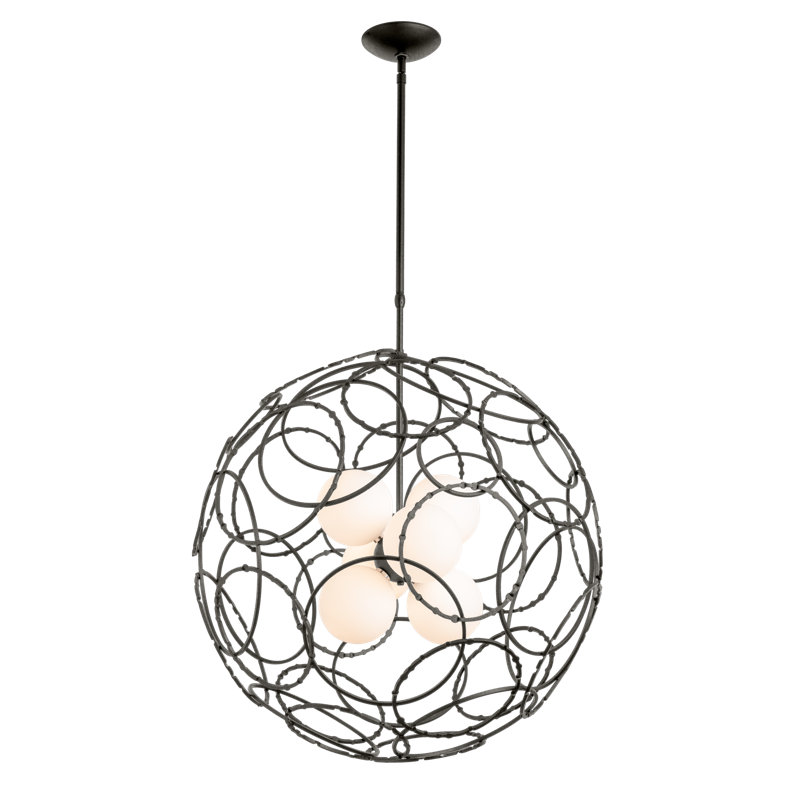 Olympus 6 - Light Unique/Statement Globe Chandelier, 54.6" H x 31" W x 31" D, Natural Iron