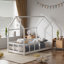 Marasco European Toddler (80 x 160cm) House Bed Frame with Fence Roof